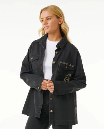 Soleil Embroidered Denim Jacket