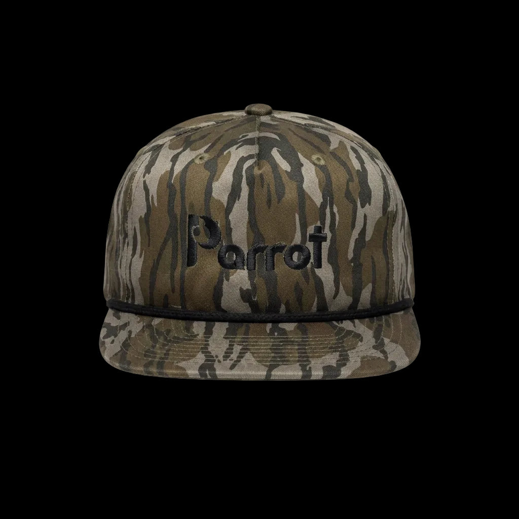 Parrot Surf Shop 256 Core Stitch Hat Mossy Oak Bottomland w/ Black Rope - side angle