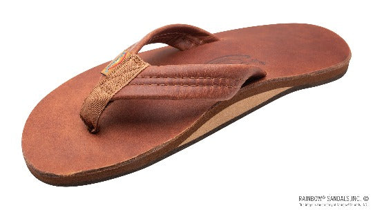 Rainbow 301 Luxury Leather men's sandals in Tahitian Tan with distressed finish