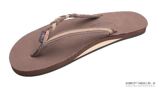 Rainbow Flirty Braidy leather sandals in Expresso Sierra with braided detail