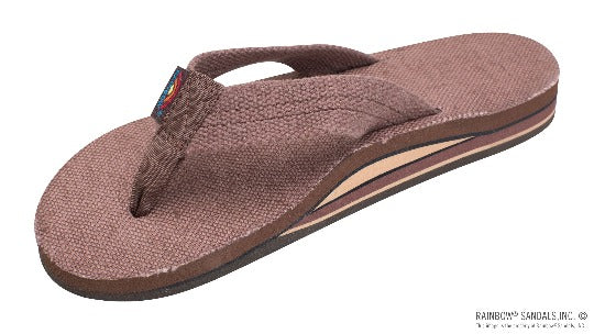 Rainbow 301AHTS Hemp Brown ladies sandals, brown double layer arch support size S