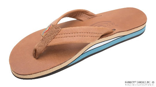 Rainbow 302ALTS double layer leather sandals tan blue women’s