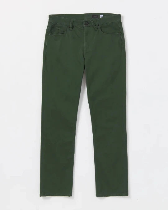 Volcom Solver 5 Pocket Slub Pant, dark green men’s straight leg pants size 29