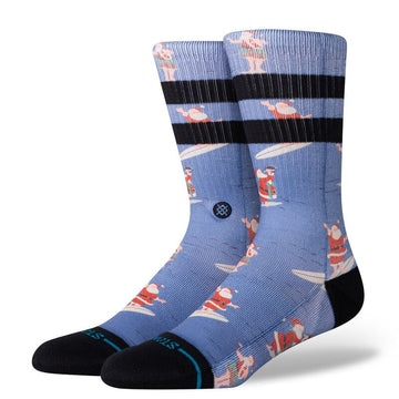 Surfing Santa Crew Sock