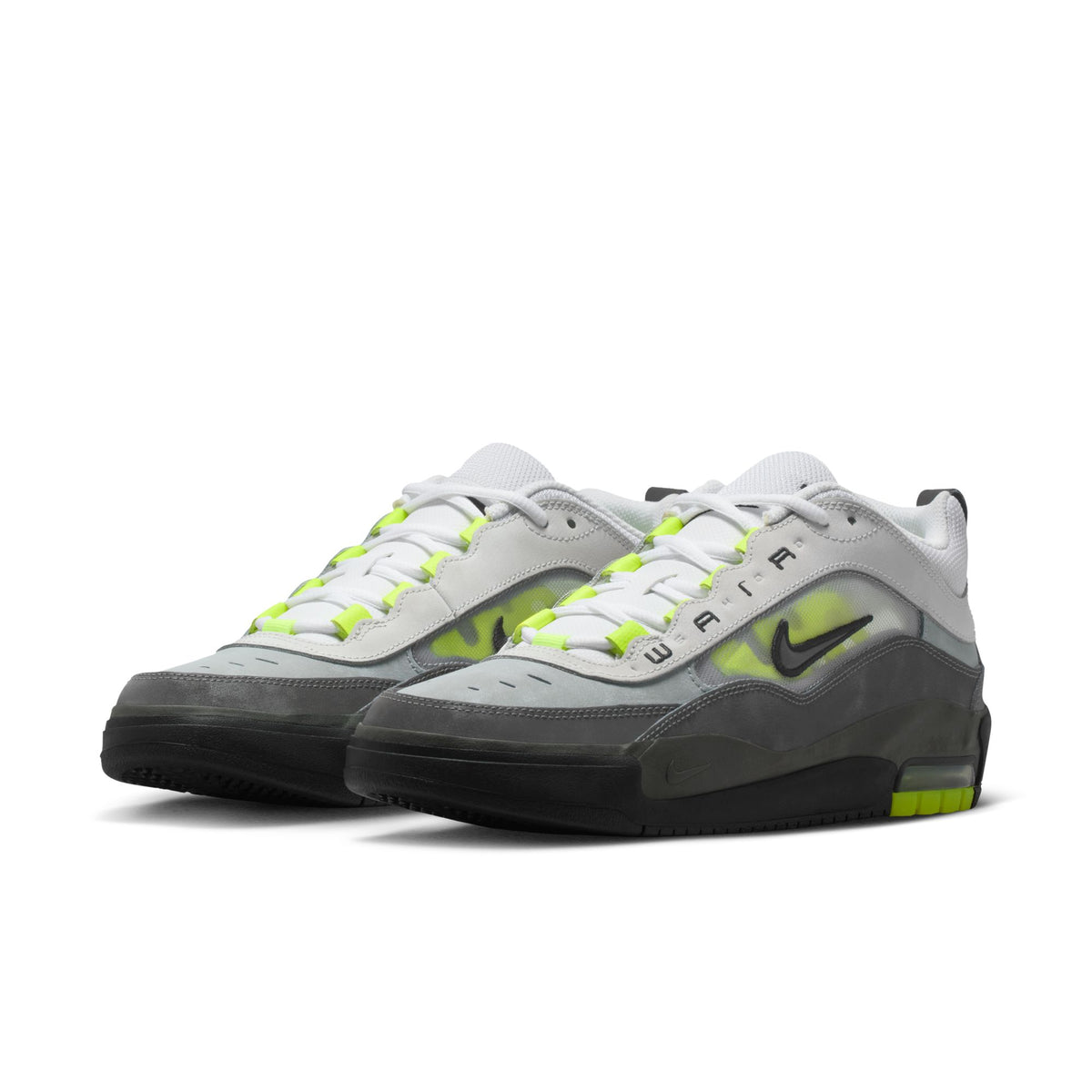 Nike Air Max Ishod Neon skate shoe black with visible Air Max cushioning side view