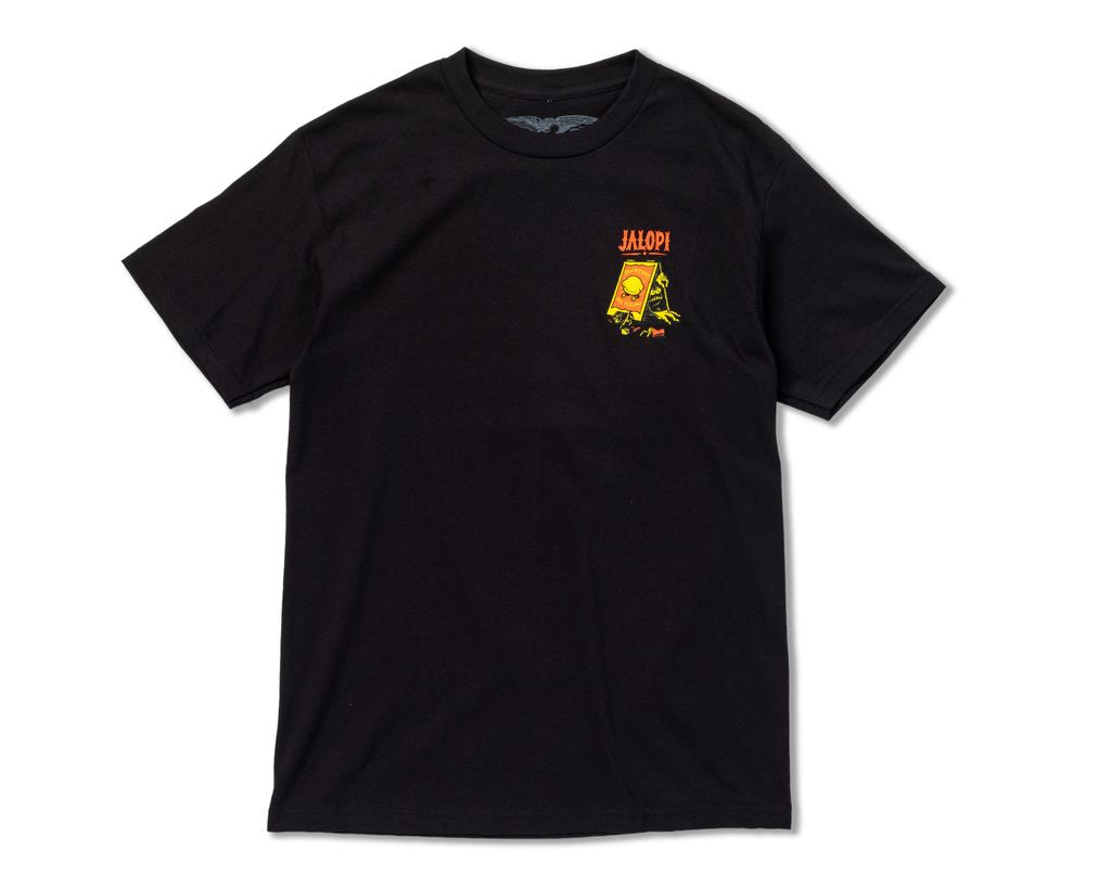 Anti Hero Skate Shop Day Lurker tee black graphic t shirt front view