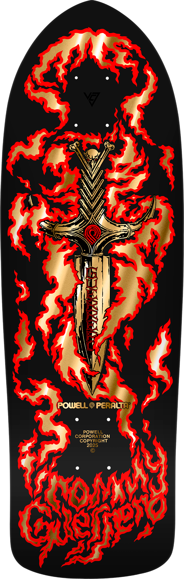 Powell Peralta Bones Brigade Guerrero Series 16 skateboard deck black.