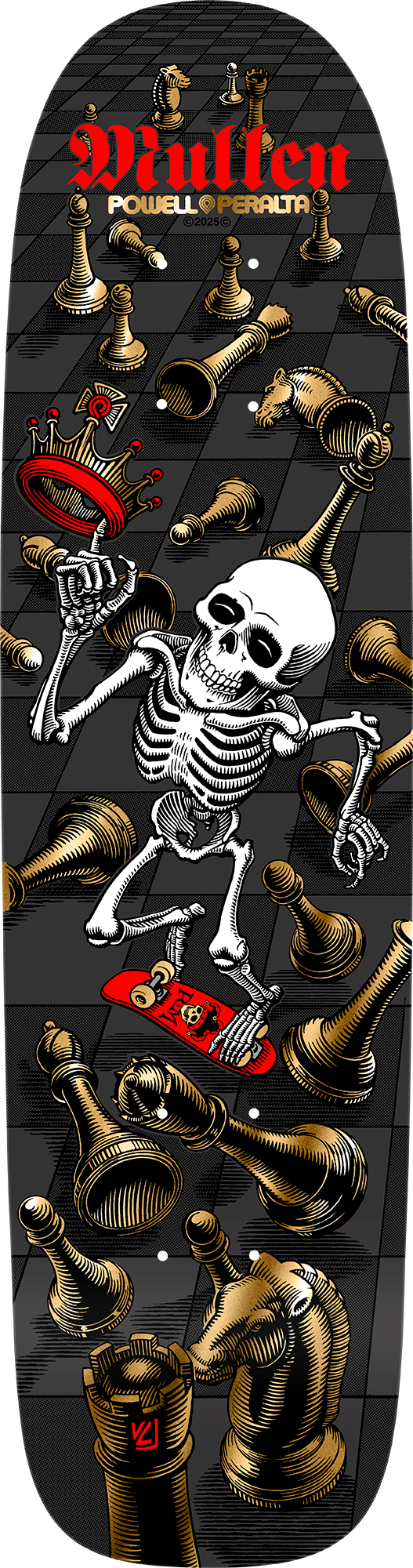 Powell Peralta Bones Brigade Mullen Series 16 skateboard deck black.