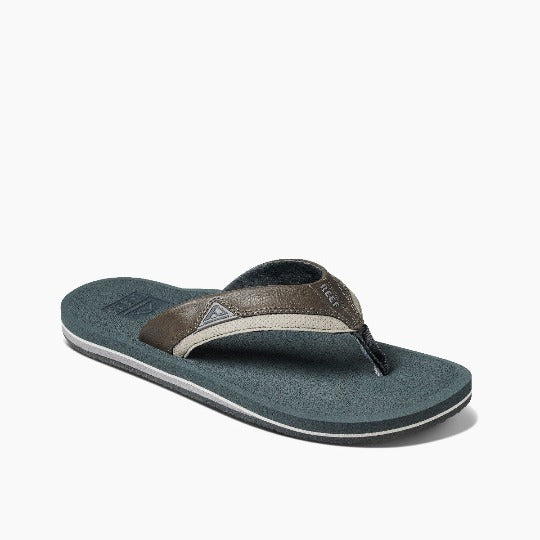 Reef Cushion Dawn men's flip flops in gray with water friendly straps