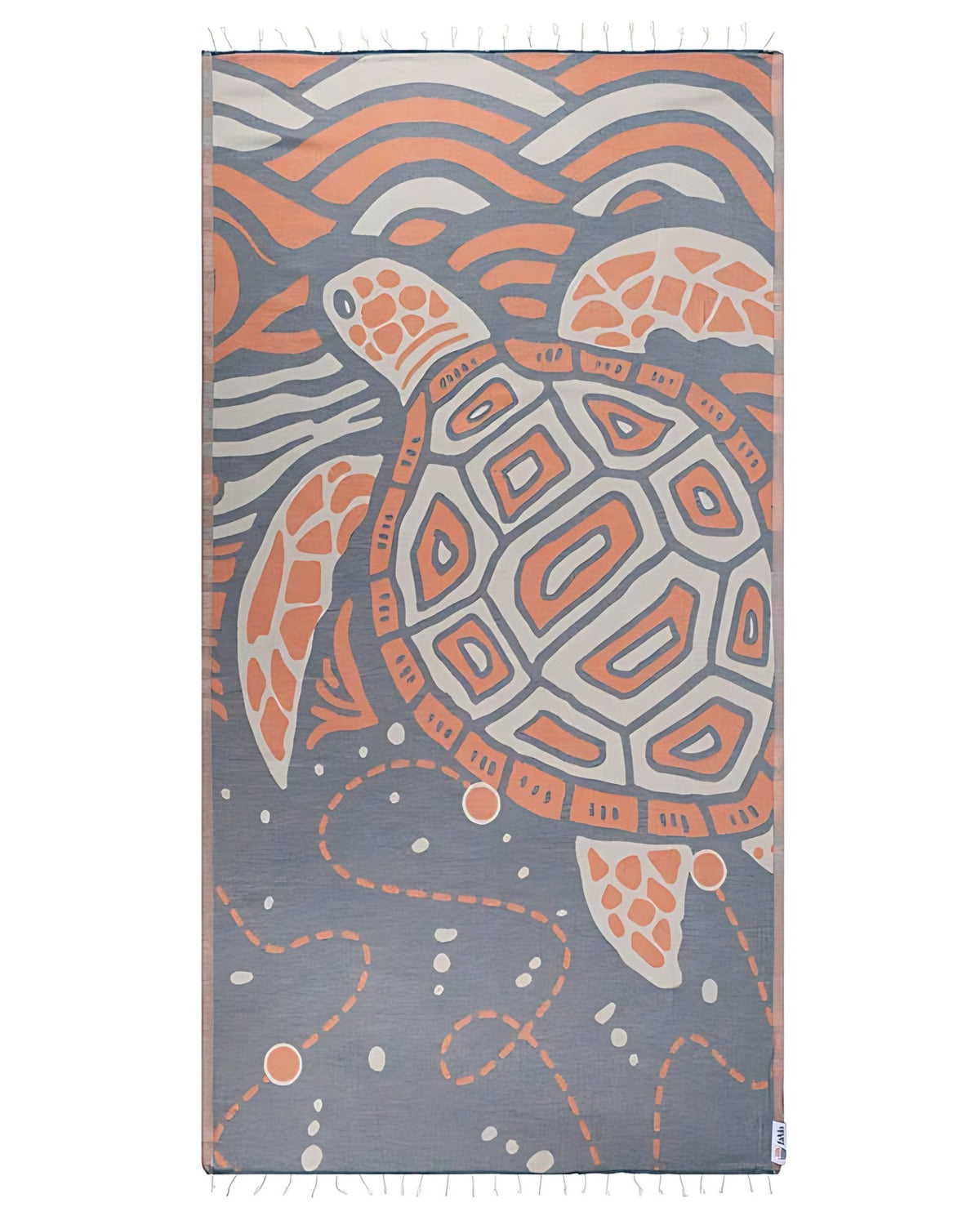 Sand Cloud Journey Turtle Towel, Coral