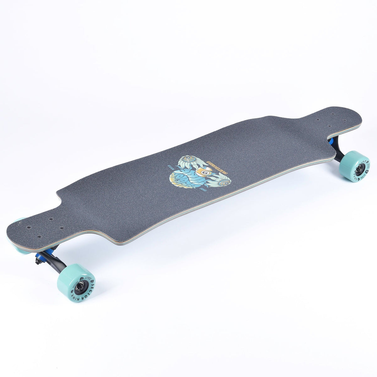 Sector 9 Fault Line Feast 39.5 inch complete skateboard top angle view