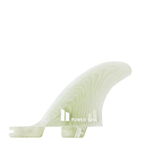 FCS II PG Power Twin +1 surfboard fins clear S M twin set