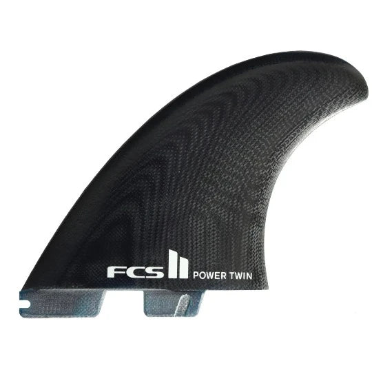 FCS II PG Power Twin +1 surfboard fins clear XL twin set