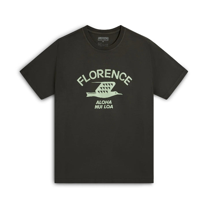 Florence Marine X Iwa tee black breathable cotton graphic shirt.