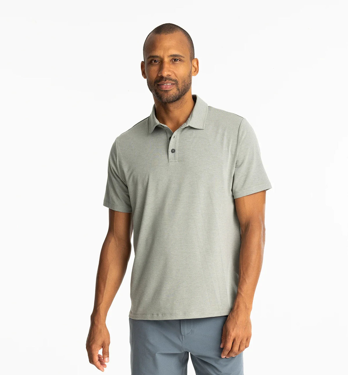 Free Fly Bamboo Flex Polo II, Heather Agave Green
