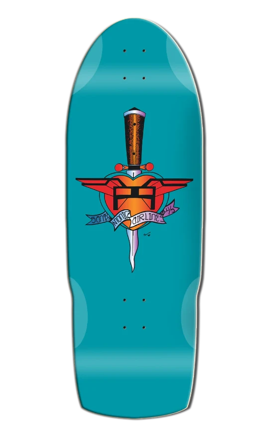 SMA Heart Attack skateboard deck 10.5 inch teal classic shape