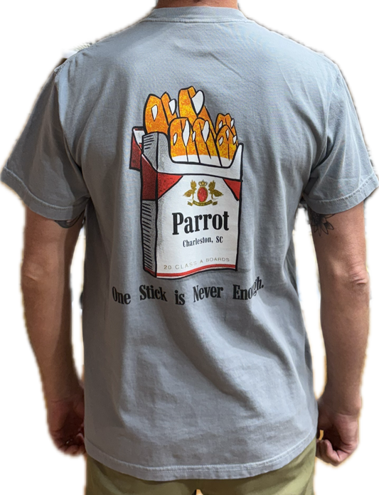 Parrot Surf Shop Surf Stix white short sleeve surf tee