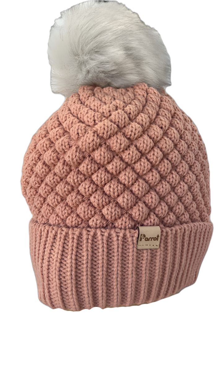 Parrot Surf Shop C23 beanie rose snow knit cap.