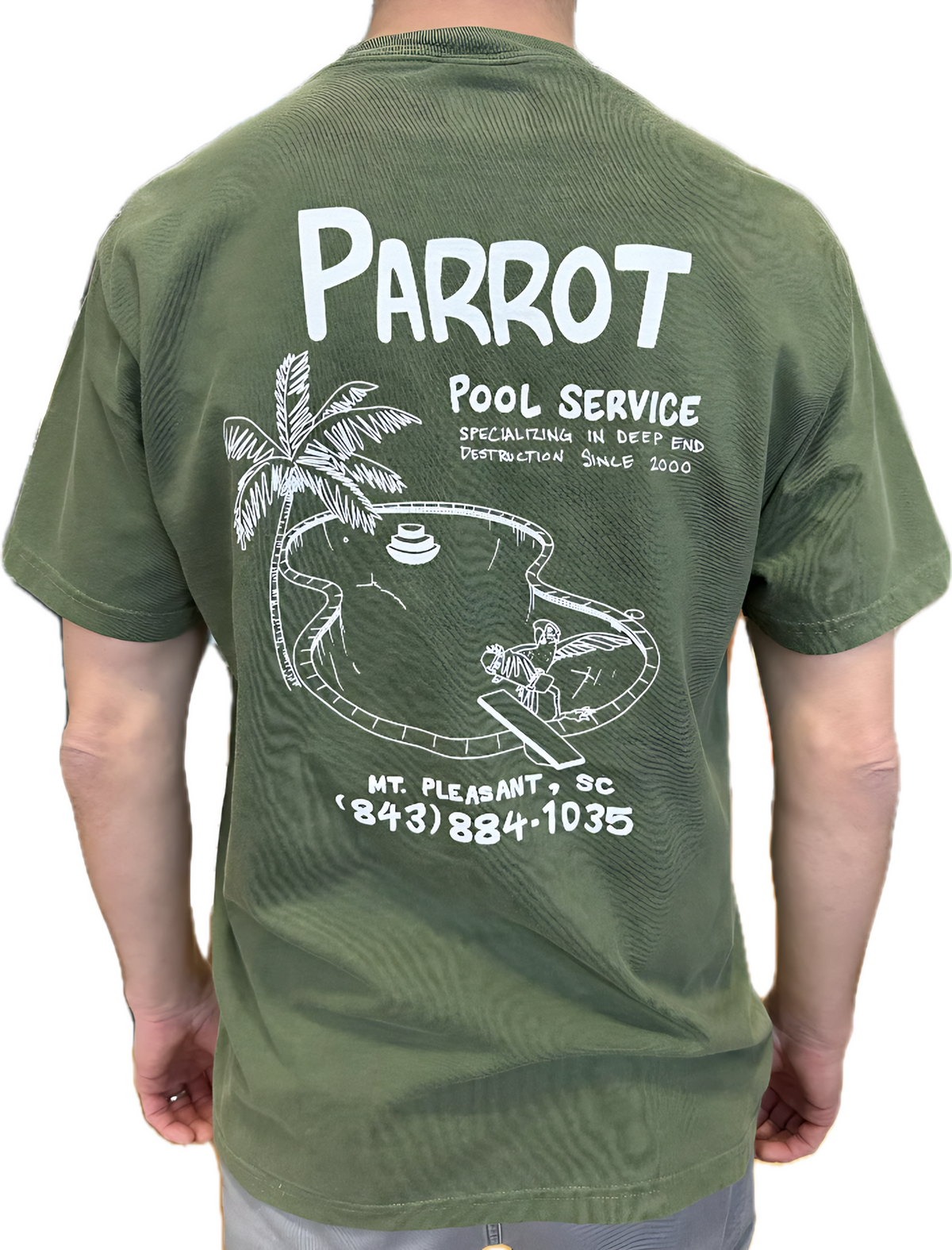 Parrot Surf Shop PSS Pool Service Tee, hemp