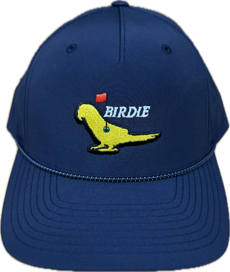 Parrot Surf Shop Birdie navy performance rope cap with bird embroidery
