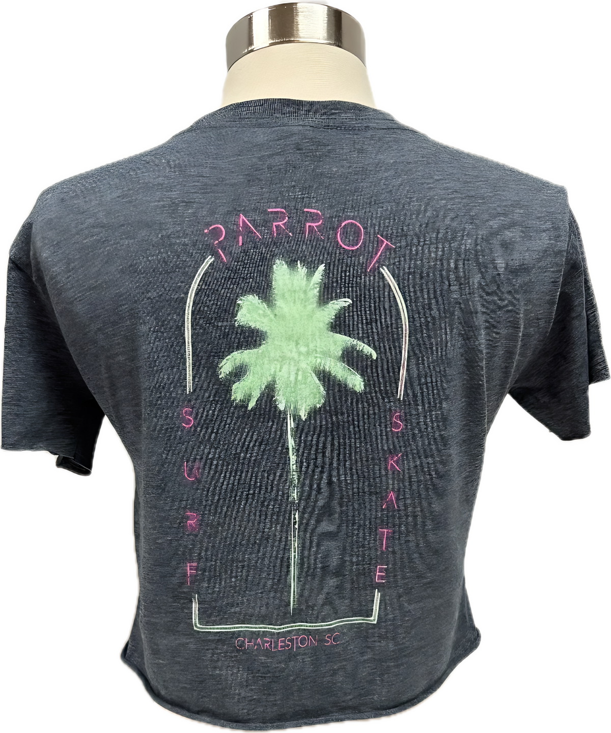 PSS Neon Palm Crop Tee, Antique Denim