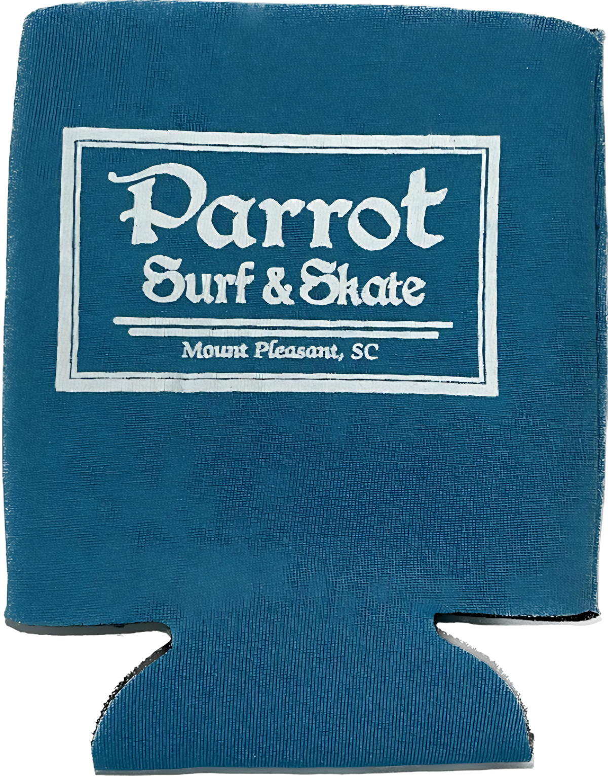 Parrot Surf Shop drink koozie black insulated can sleeve