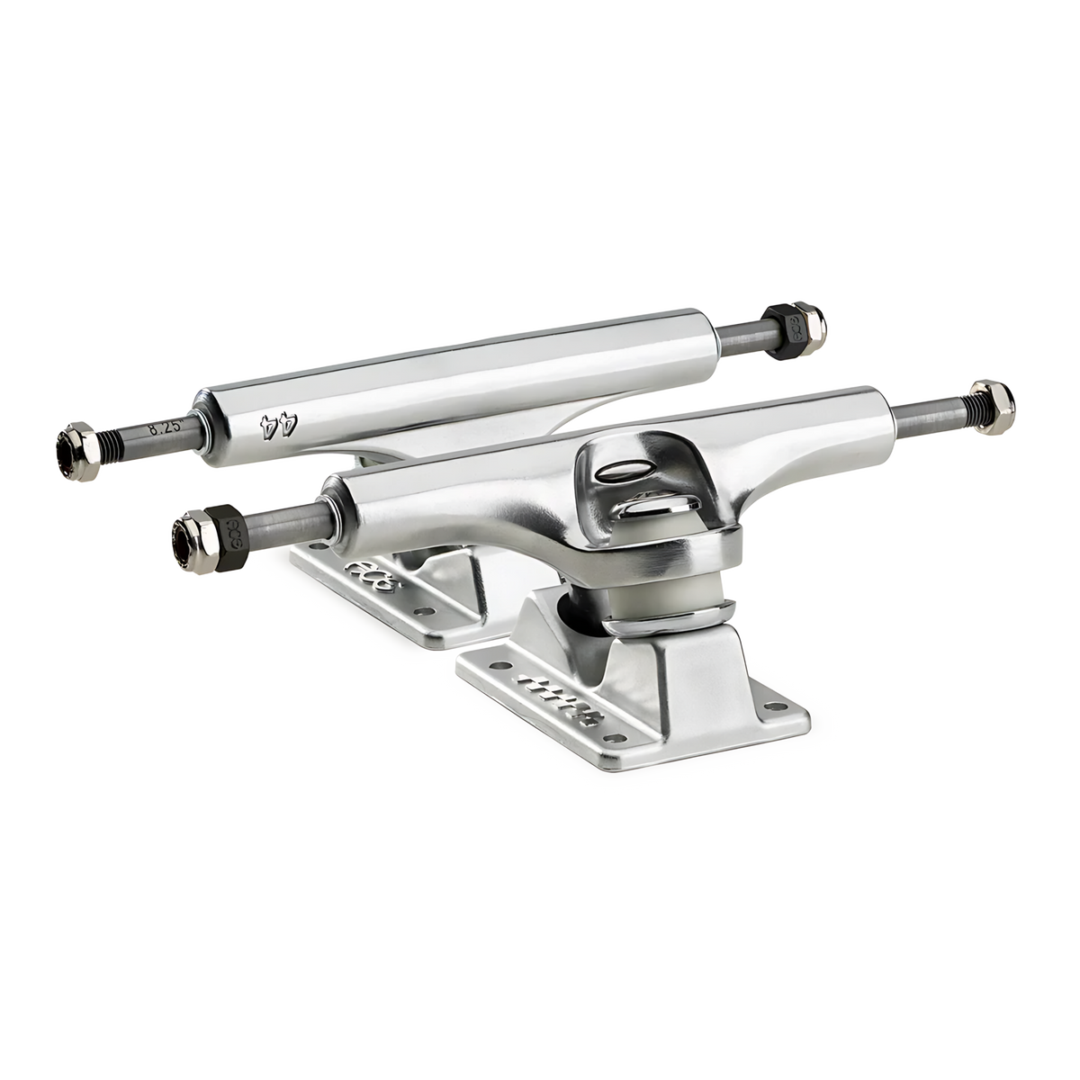ACE AF1 Inverted Hollow 44 skateboard trucks in polished silver with inverted kingpin system offered by Mesa Skate Supply