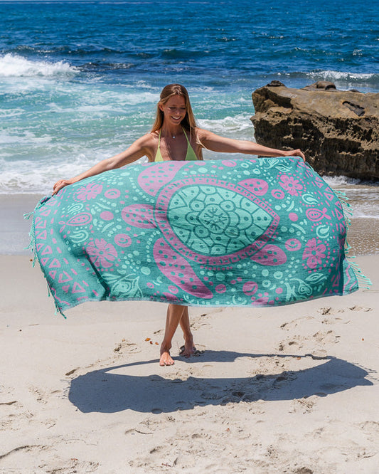 Sand Cloud Jewel Turtle Towel - Bayberry