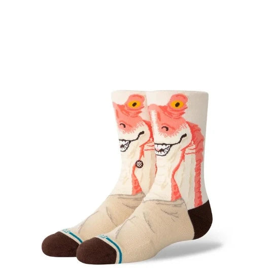Stance Jar Jar kids crew socks in vintage white with light cushioning