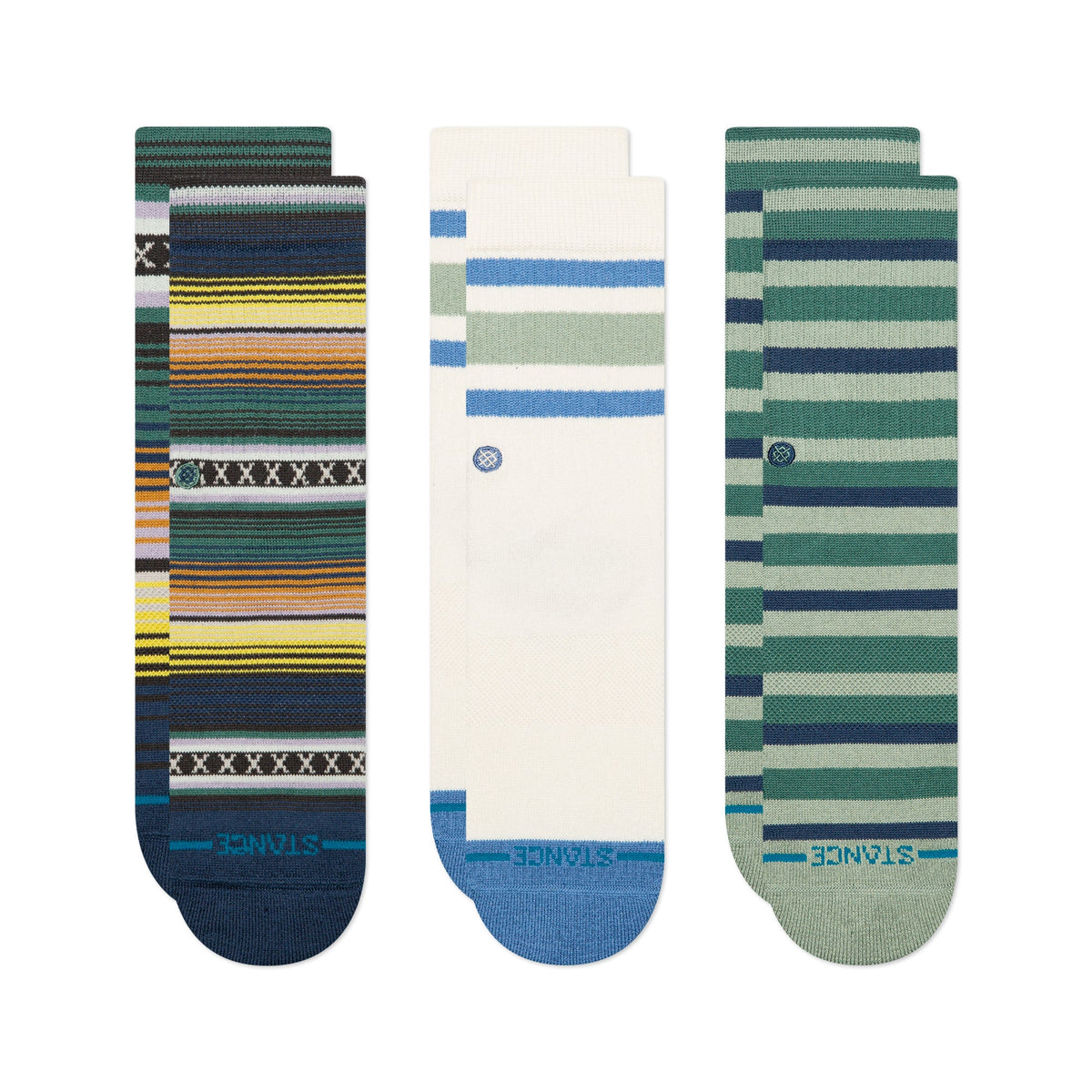 Stance Mix Stripe Kids 3 Pack Sock – Deep Teal