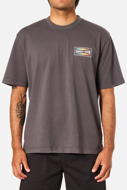 Katin Scrubber Relaxed tee black wash large organic cotton.
