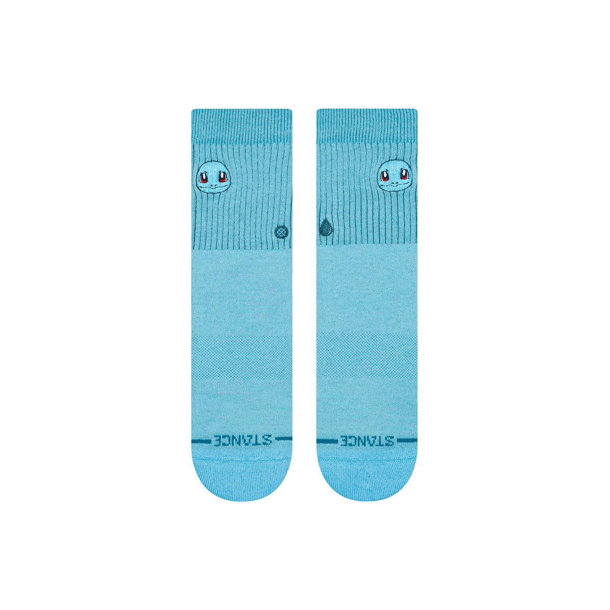 Squirtle Kids Crew Sock in blue with embroidered character graphic offered by Stance