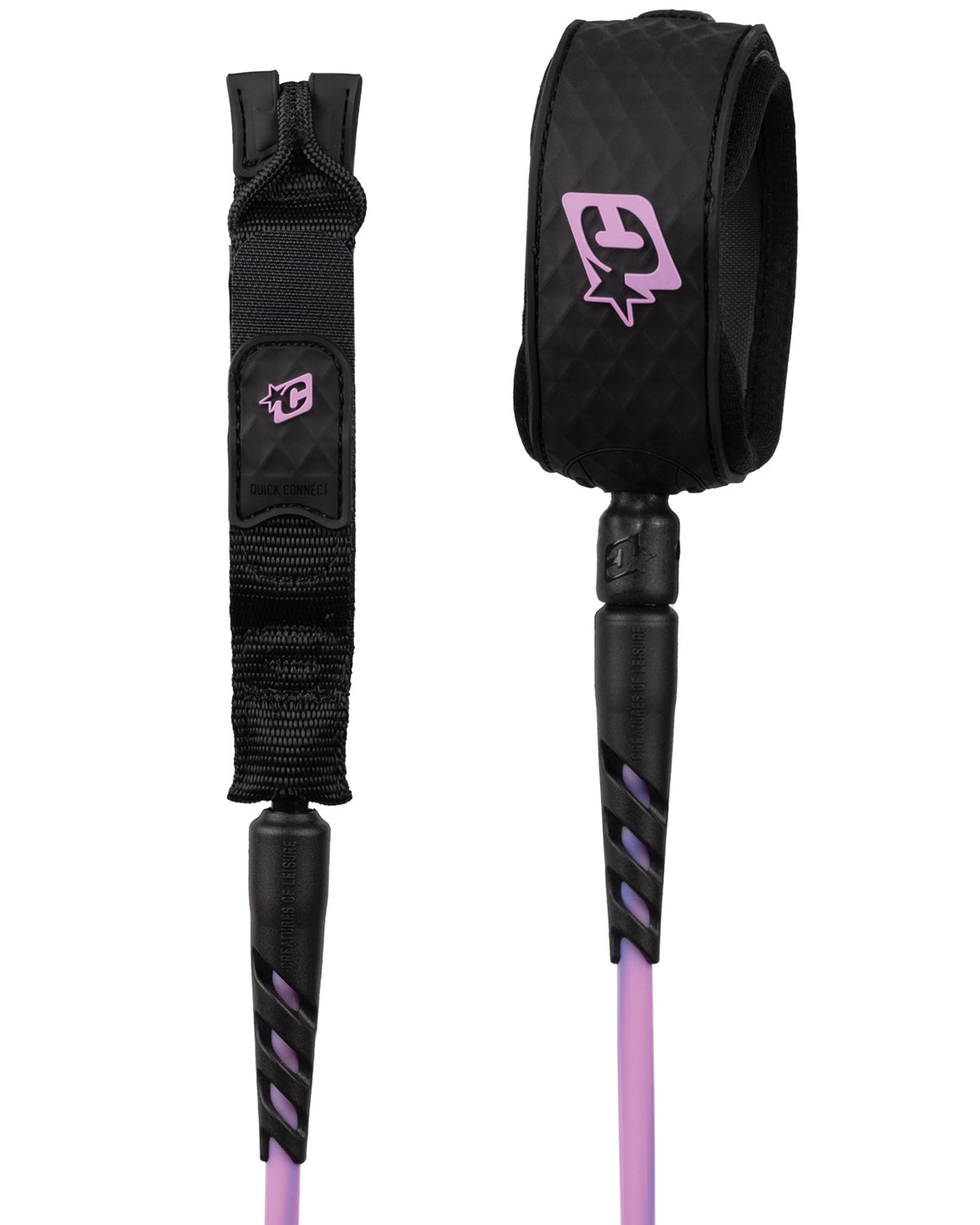Creatures Reliance 2.0 Standard 7ft Leash Guava Twist Black