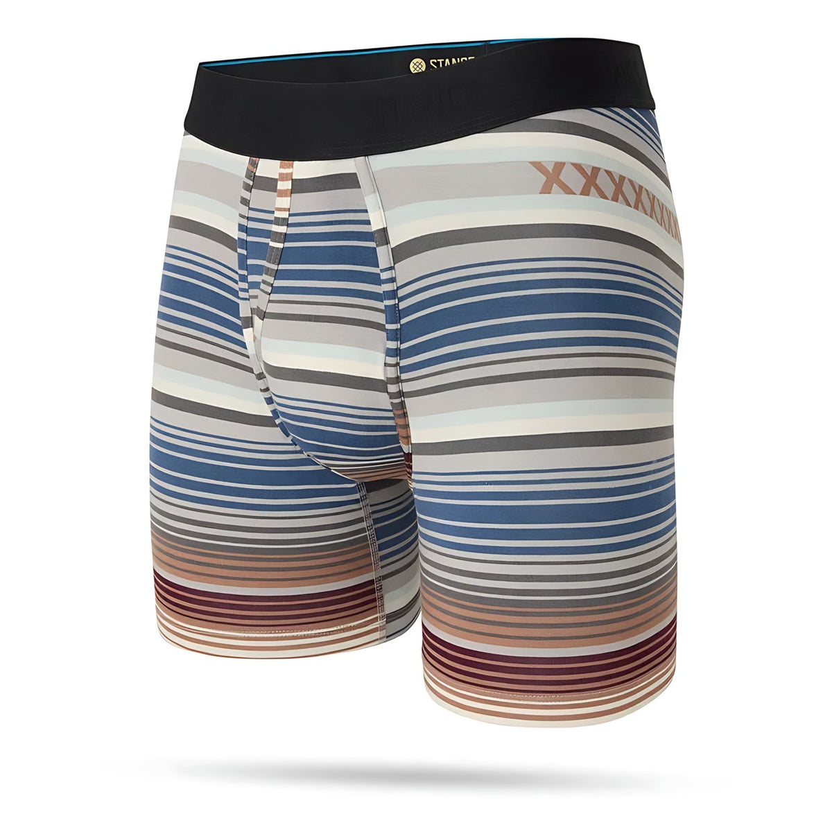 Curren Wholester boxer brief with multicolor horizontal stripe pattern and black waistband offered by Stance