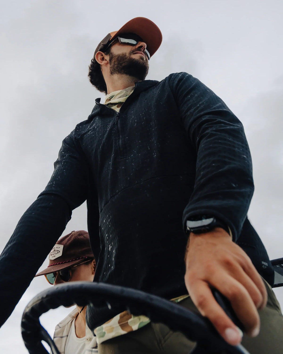 Free Fly Gridback Fleece Anorak Hoodie lifestyle