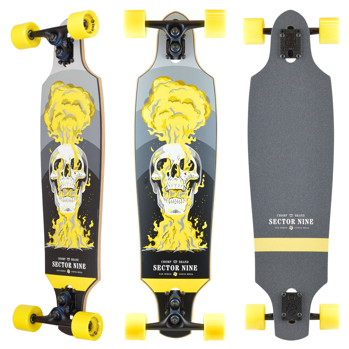 Sector 9 Roundhouse Blown 34 inch complete skateboard top and bottom view