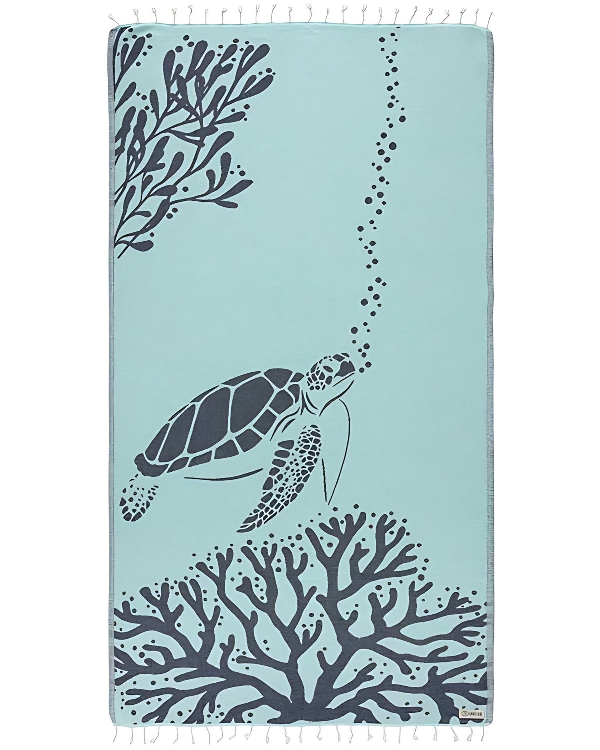 Sand Cloud Bubbles Turtle Towel, Seaglass