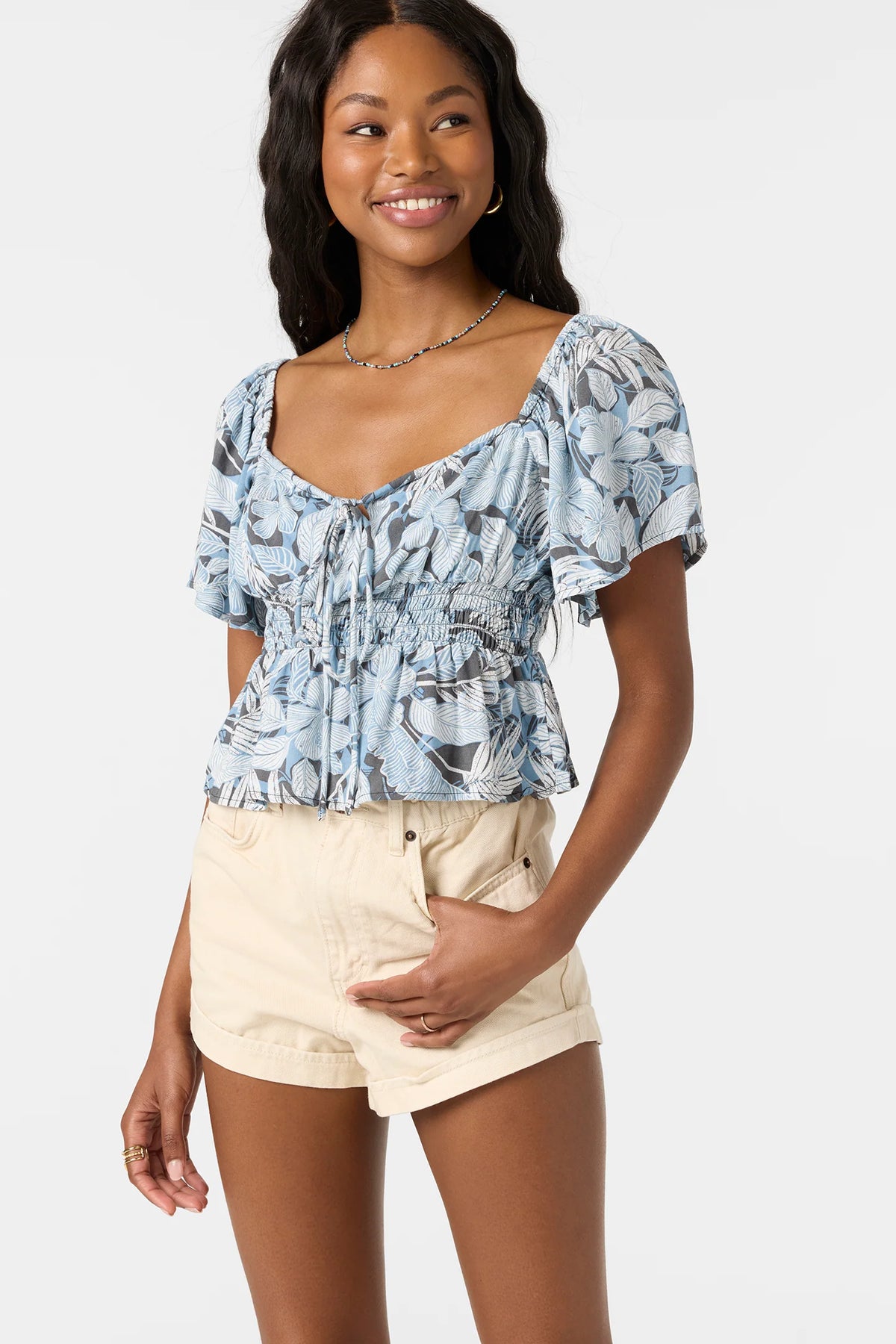 O'Neill Girls Nola Palmetto Top, slt
