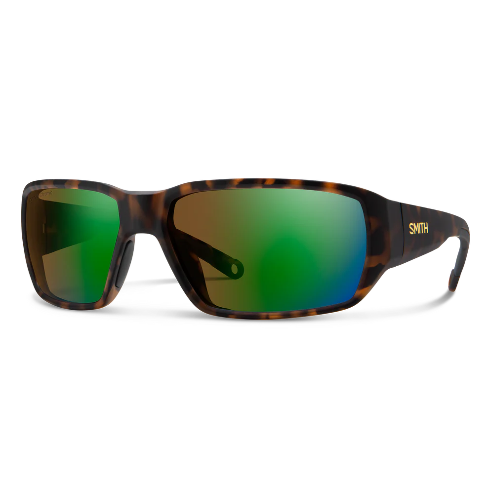 Hookset Chromapop sunglasses in matte tortoise with green mirrored polarized lenses offered by Smith