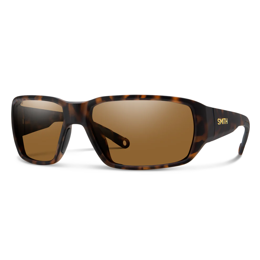 Hookset Chromapop sunglasses in matte tortoise with brown polarized lenses offered by Smith