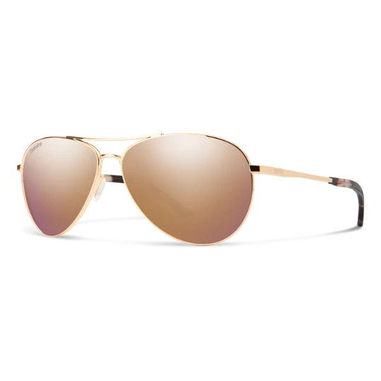 Smith Langley 2 ChromaPop aviator sunglasses rose gold frame rose lens