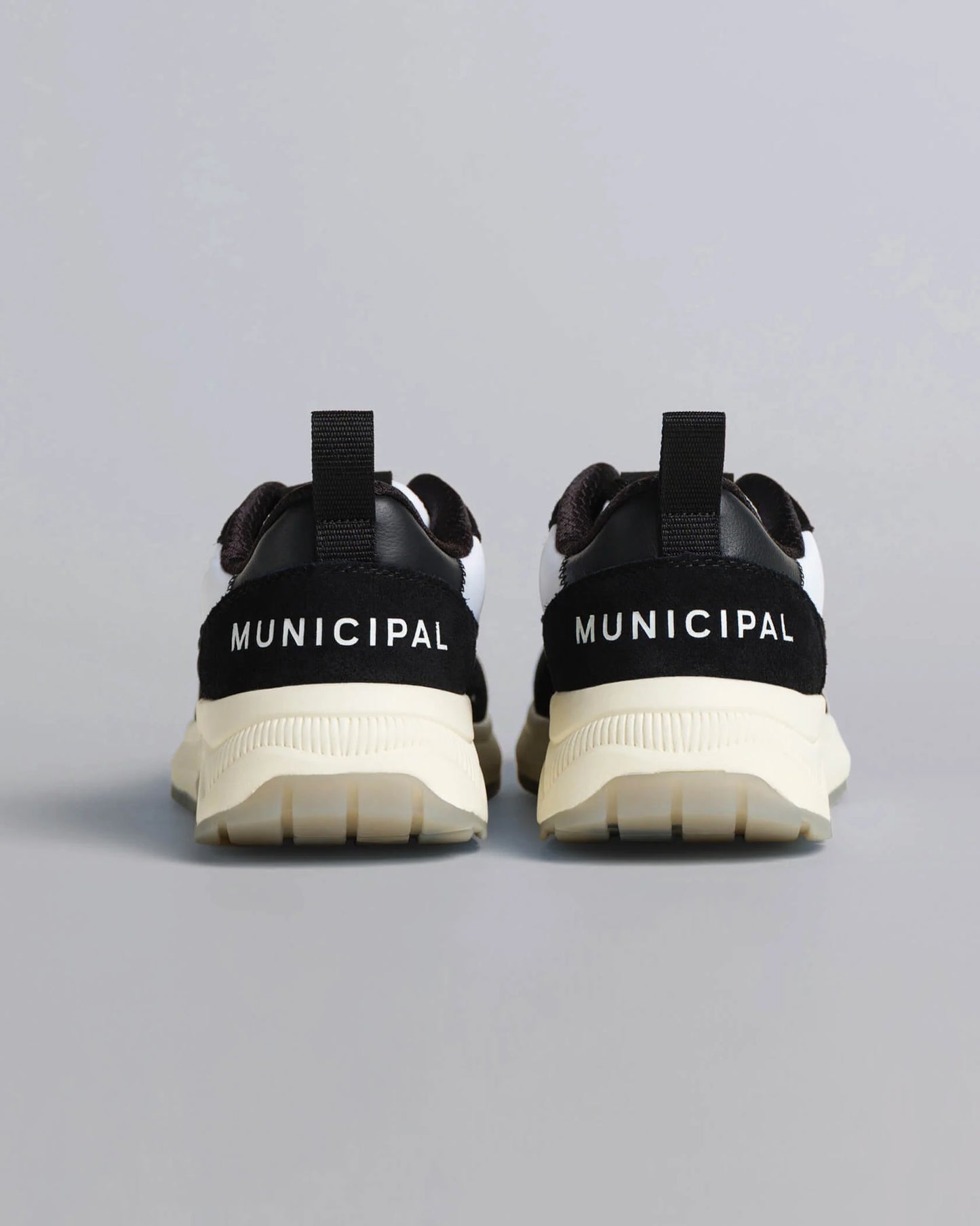 Municipal Origin women’s white black natural sneaker back view