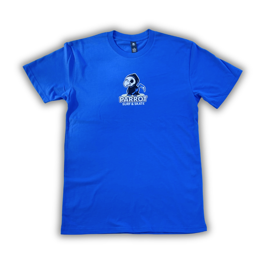 Parrot Reaper graphic T-shirt with Parrot Surf & Skate logo