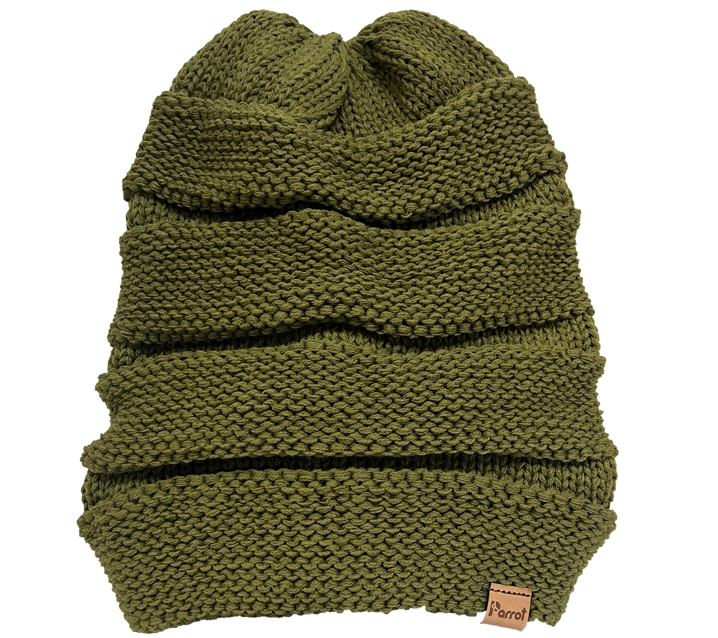 Parrot Surf Shop PSS 145 Scrunch Beanie olive knit cap