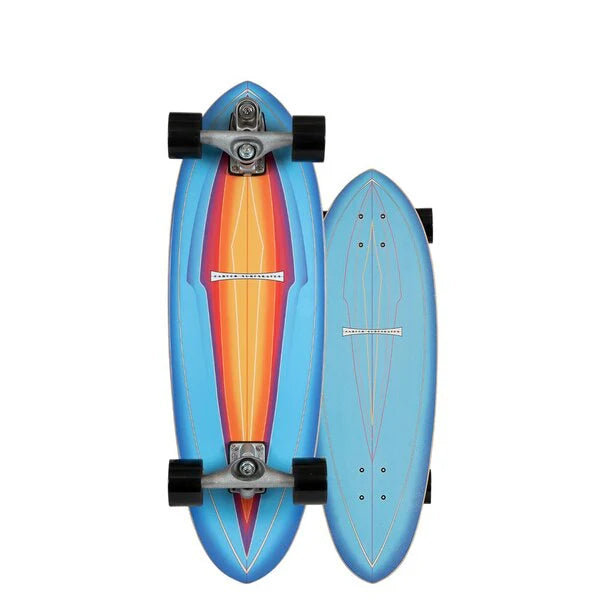 Carver Blue Haze C7 31 inch surfskate complete top bottom view