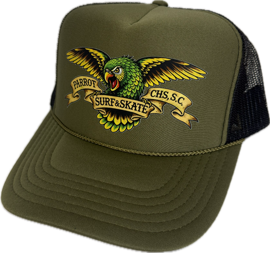 Parrot Wingspan Foam Trucker Hat front view