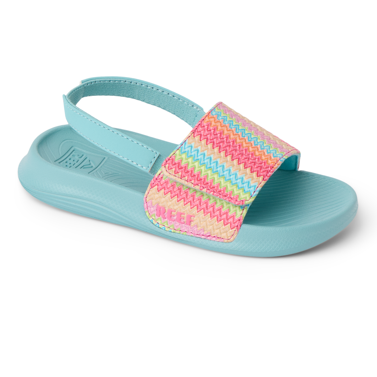 Reef Girls Little Salty Slide Aqua/Stripe