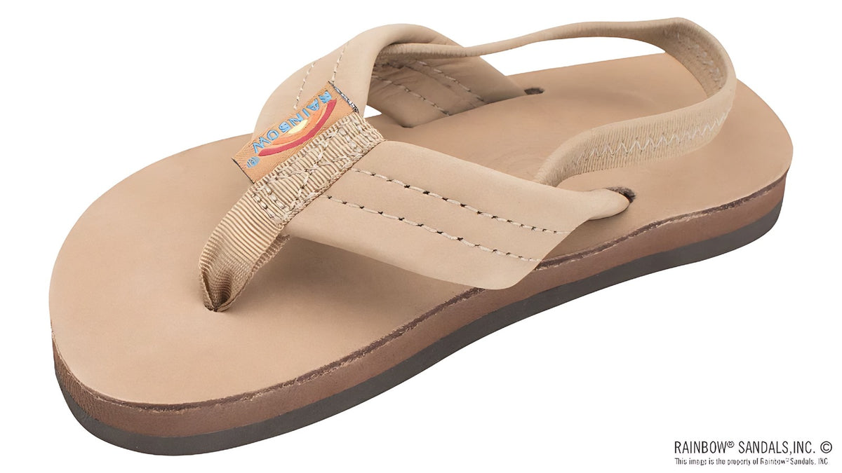 Rainbow Kids 101 Premier Leather Sandal Sierra Brown — 1" wide strap, single layer, boys and girls sizes 2/3 to 11/12