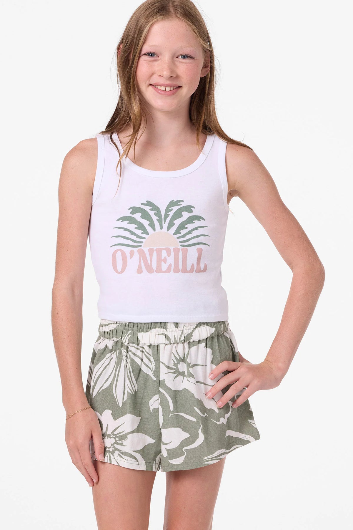 O’Neill girls Gabi floral shorts front view