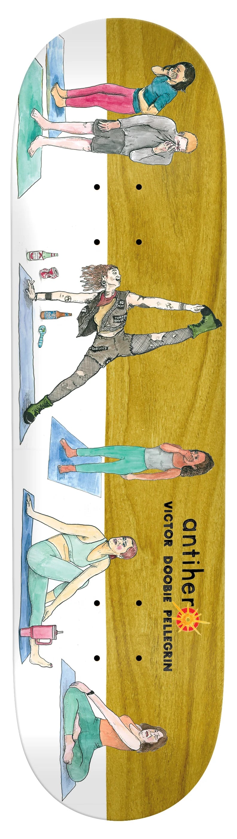 Antihero Doobie I Farted In Yoga 8.69 skateboard deck front graphic